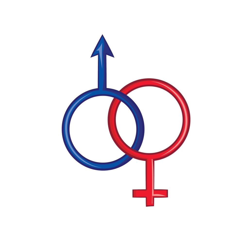 Sign man and woman icon, cartoon style vector