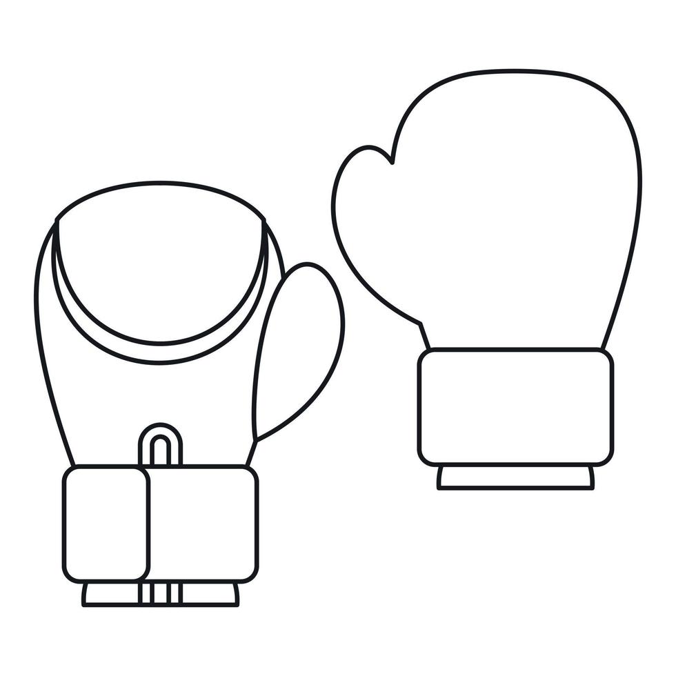guantes para icono de boxeo, estilo de esquema vector