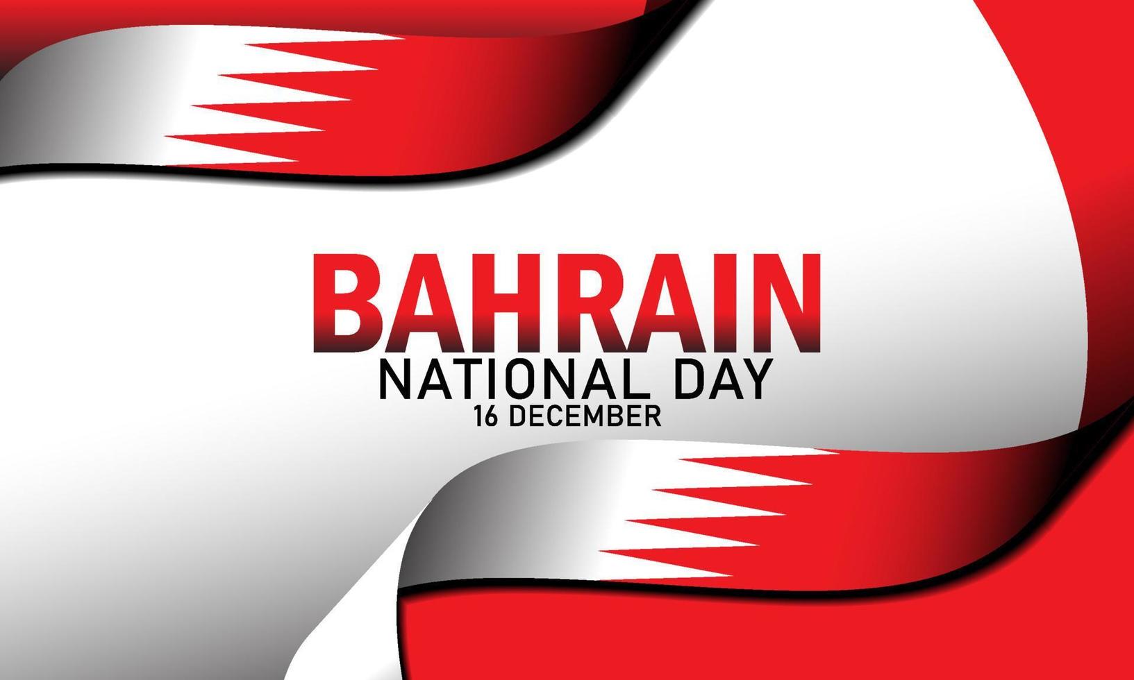 greeting text for Bahrain national day celebration. National day vector with Bahrain flag ribbon, Bahrain National Day