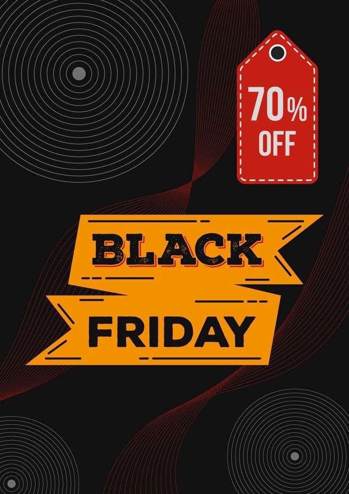 Big Black Friday sale banner, poster, special offer coupons, discount flyers, and rebate brochures suitable for social media posts, web pages, and mobile phones. Vector illustration in flat style.