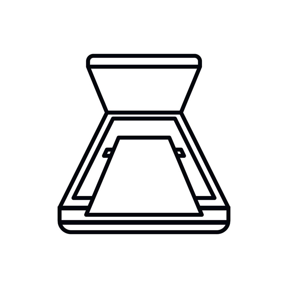 Open scanner icon, outline style vector