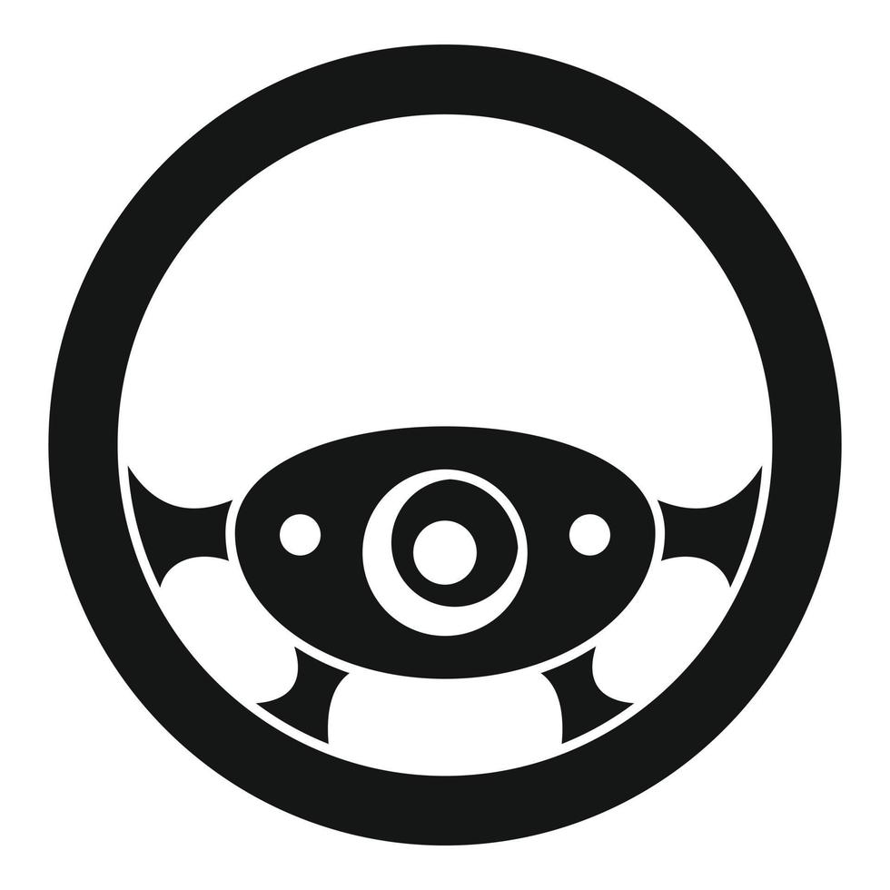 Speed steering wheel icon, simple style vector