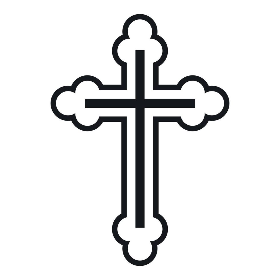 Crucifix icon in simple style vector