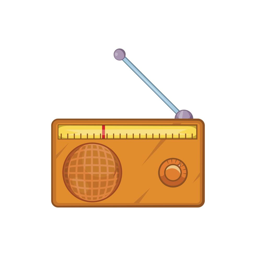 Brown retro style radio receiver icon vector