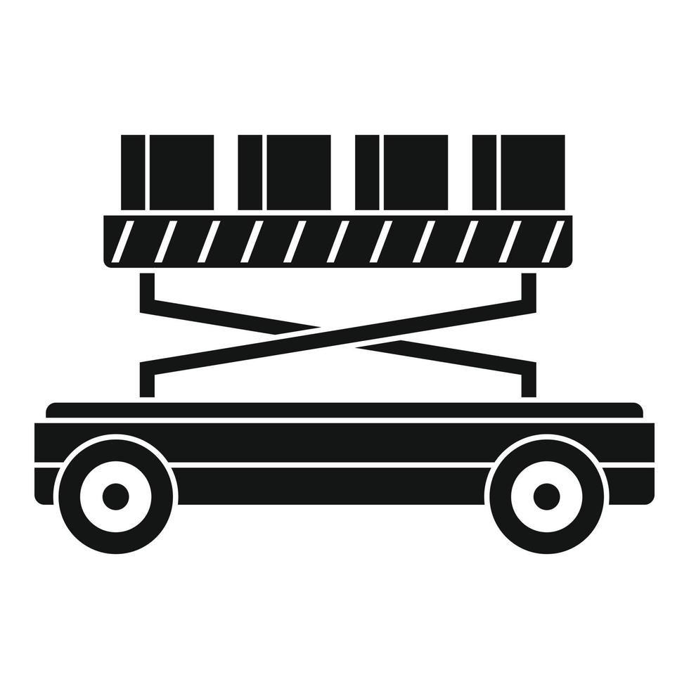Machine lift box icon, simple style vector