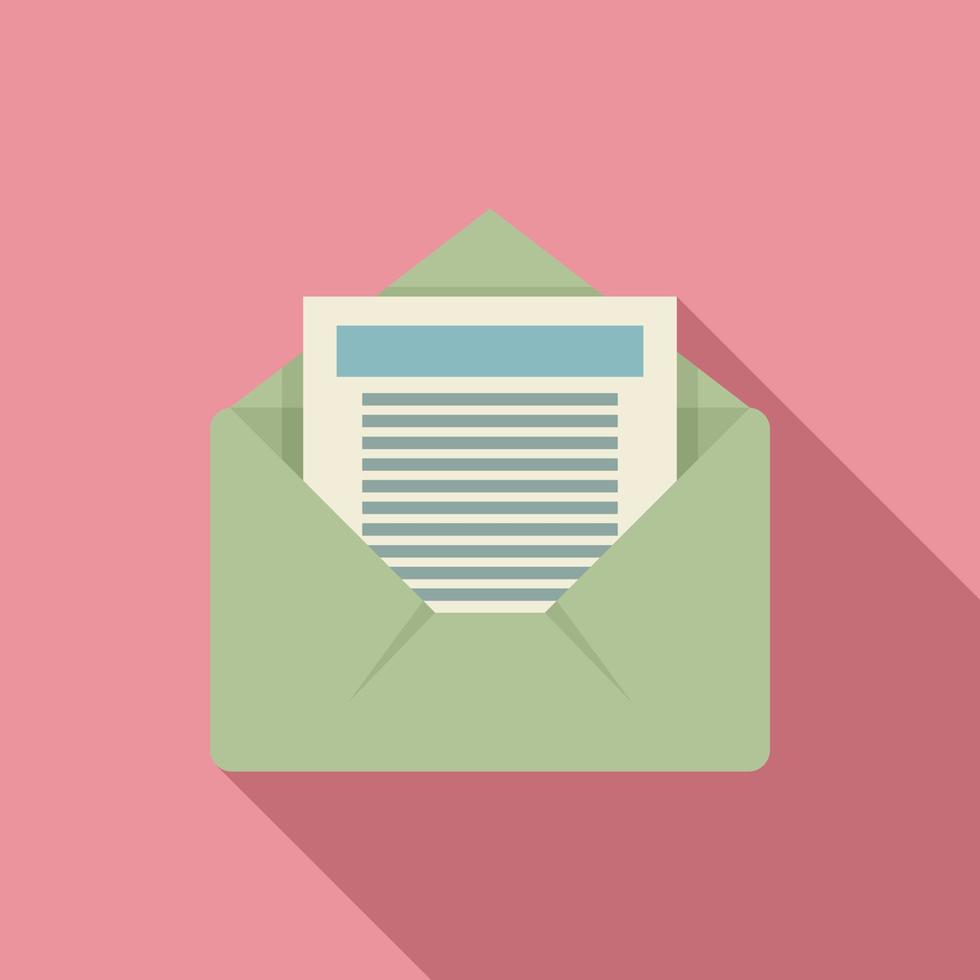 Document email icon, flat style vector