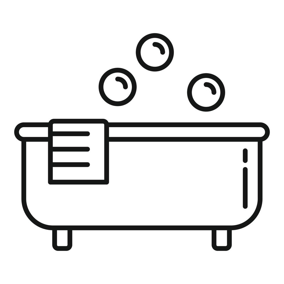 icono de bañera de hidromasaje, estilo de esquema vector