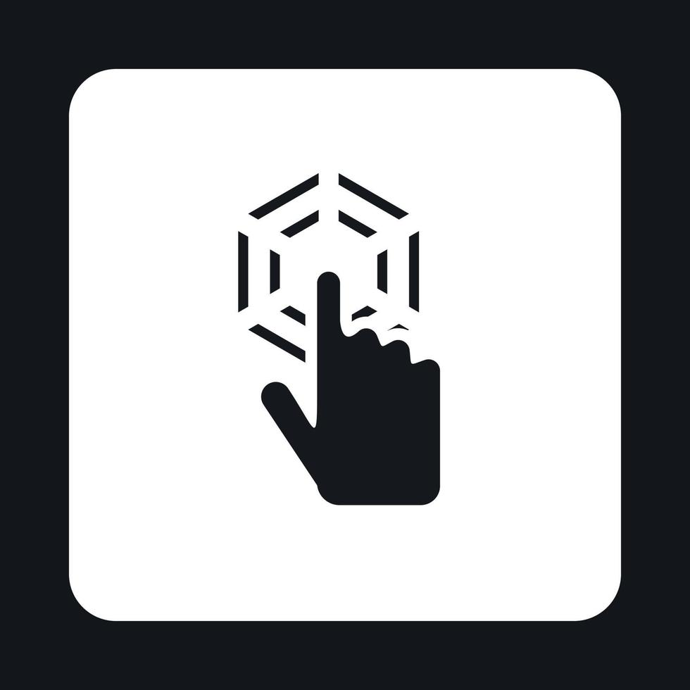 Cursor hand clicks icon, simple style vector