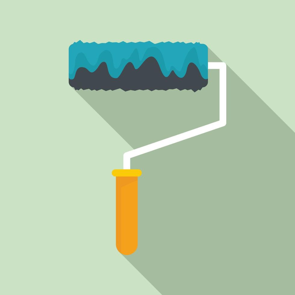Paint roller icon, flat style vector
