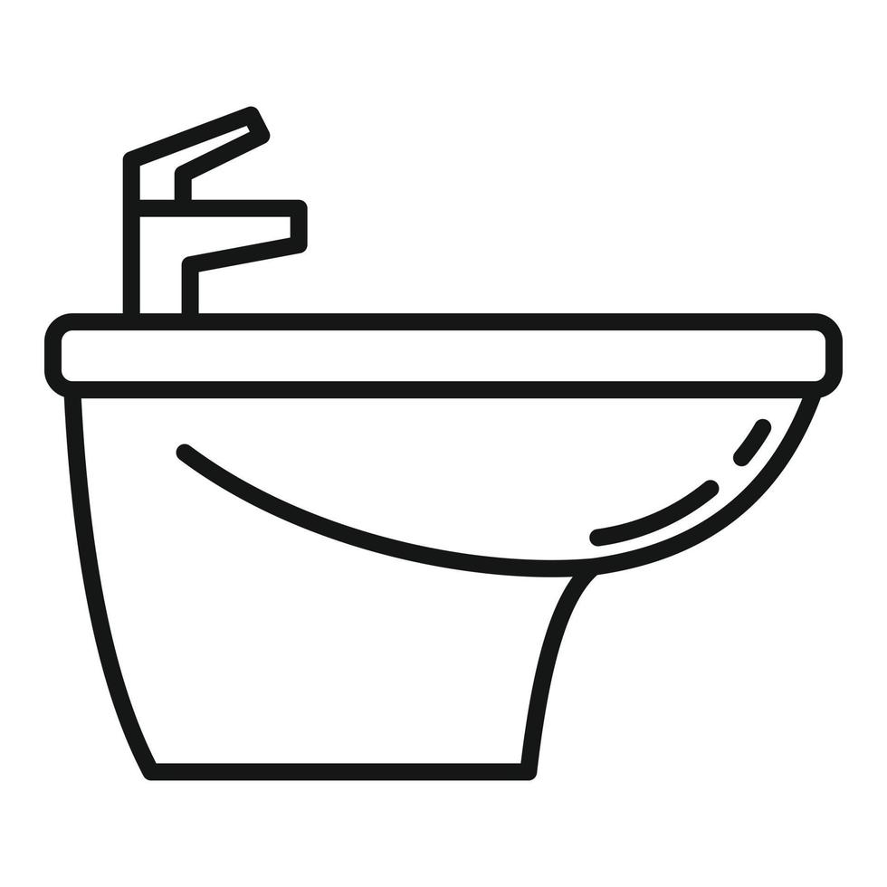 Furniture bidet icon, outline style vector