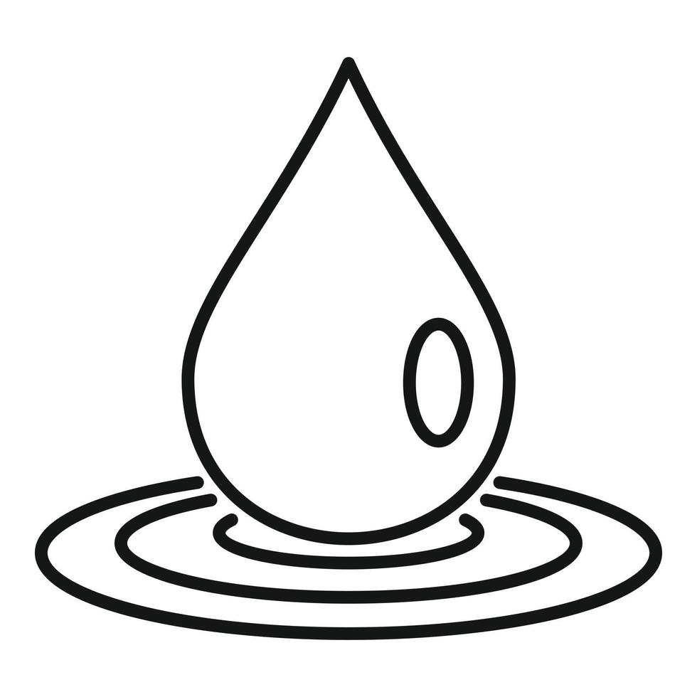 Essential oils big drop icon, outline style vector