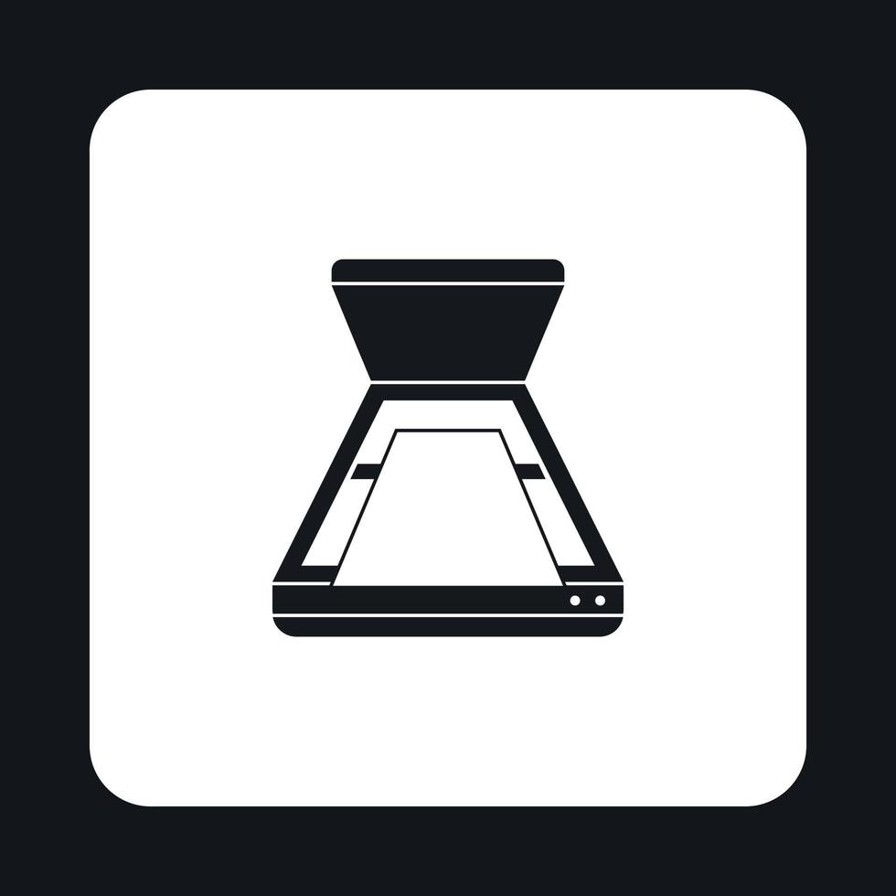 Open scanner icon in simple style vector