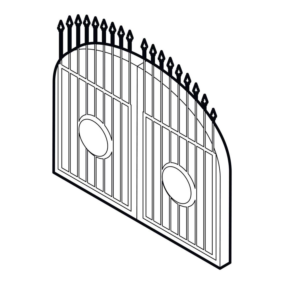 Gate icon, outline style vector