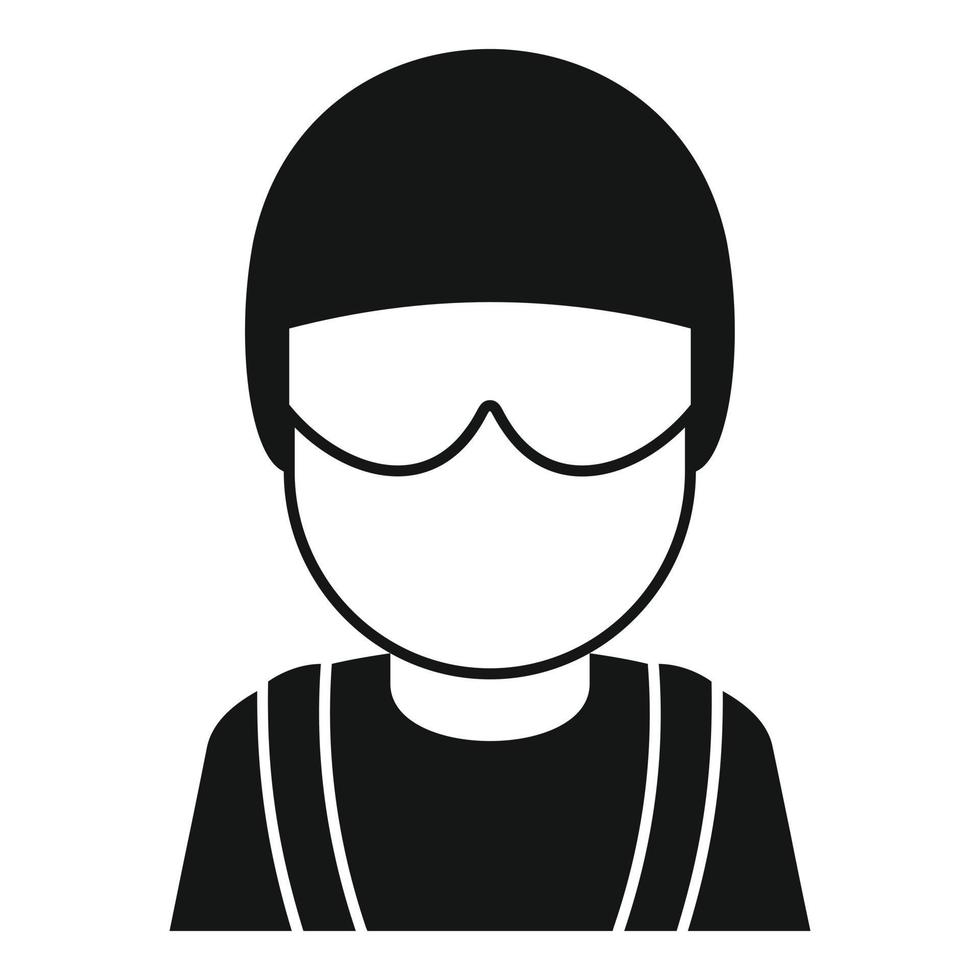 Skydiver avatar icon, simple style vector