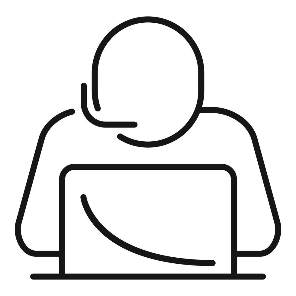 Home office call center icon, outline style vector