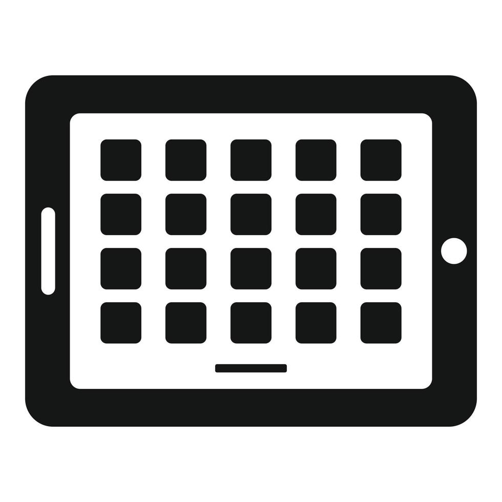 Tablet system icon, simple style vector