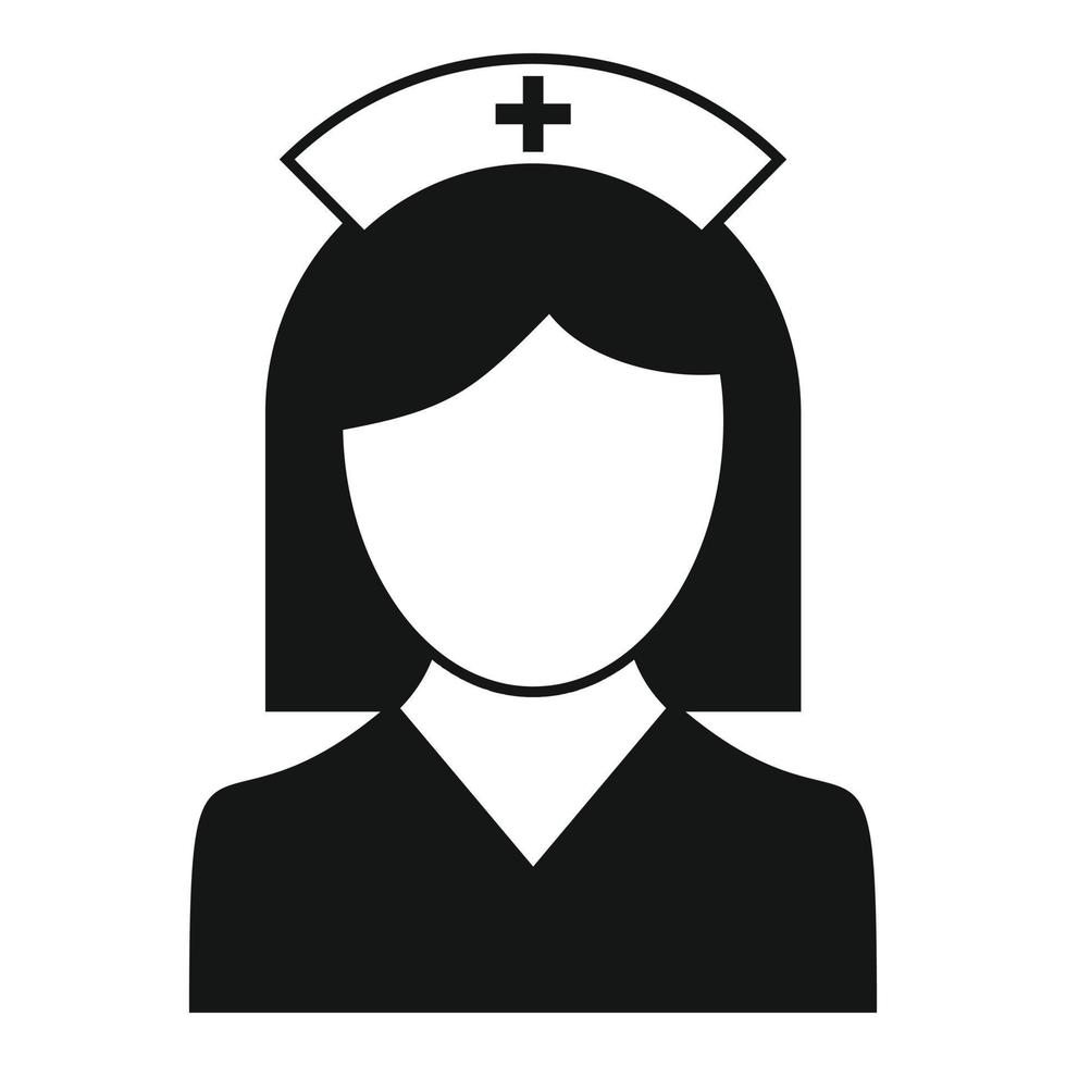 icono de enfermera, estilo simple vector