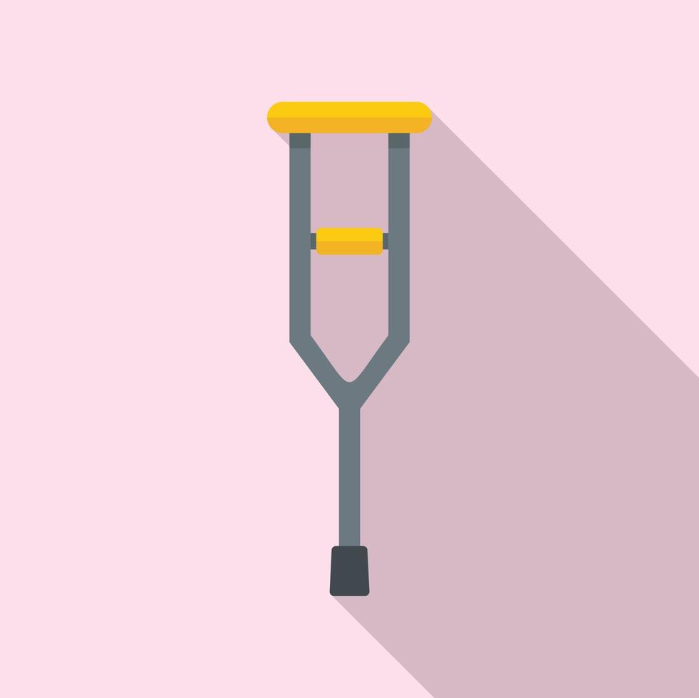 Medical crutches icon, flat style vector