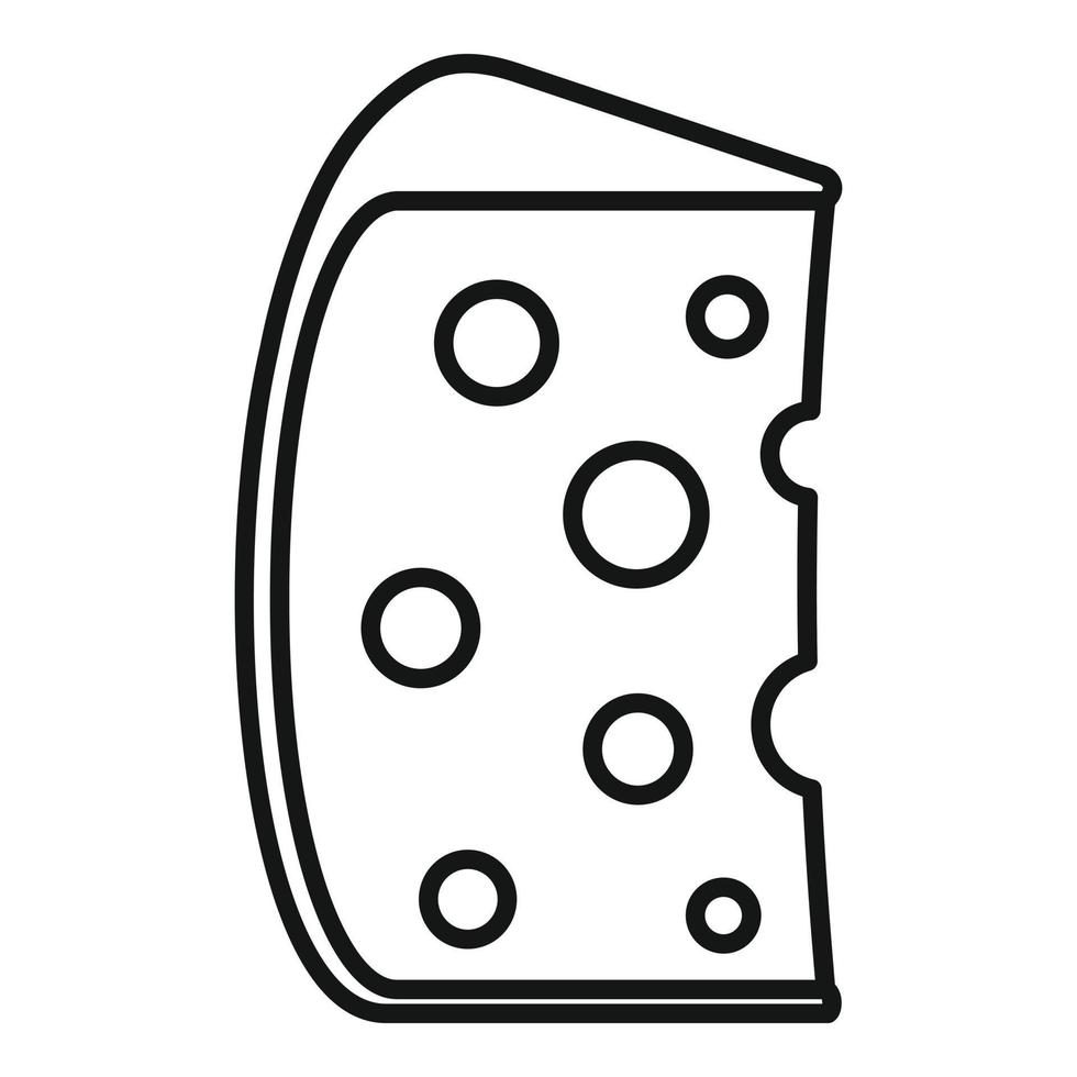 icono de rebanada de queso, estilo de contorno vector