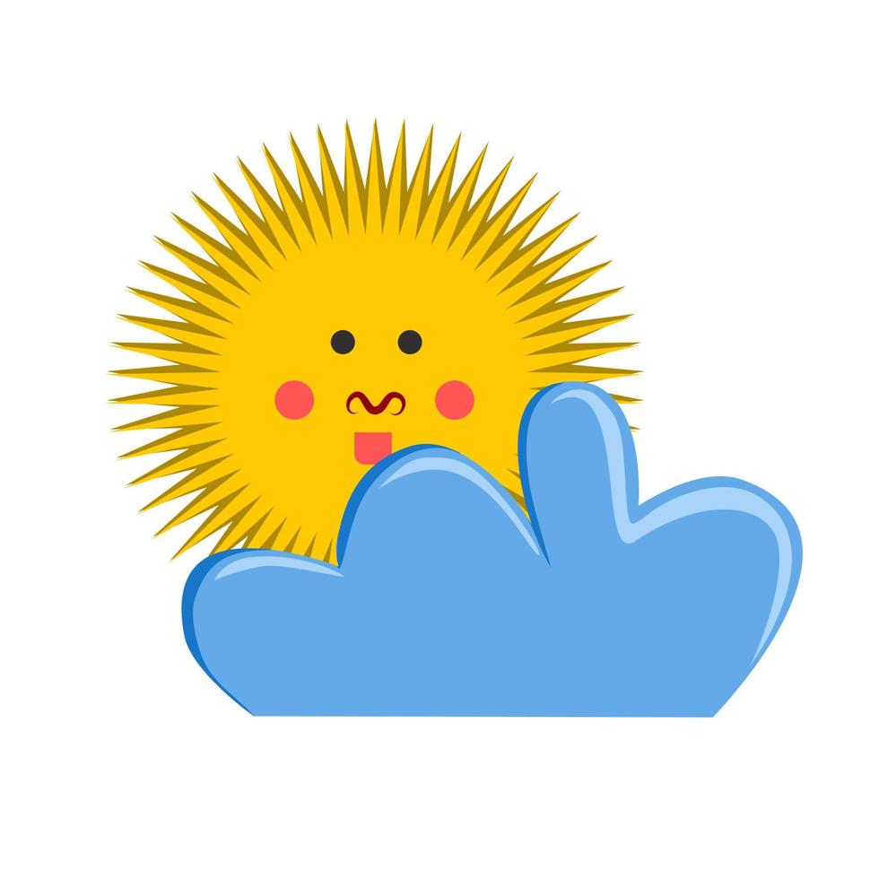 sun and clouds vector