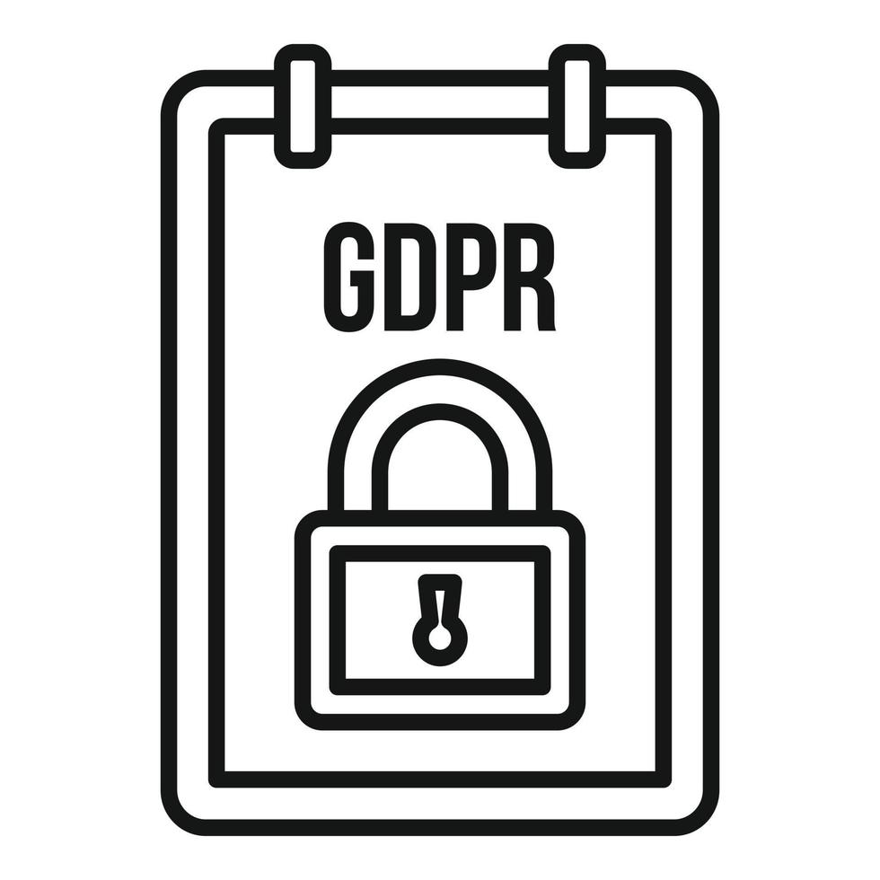 GDPR personal information icon, outline style vector