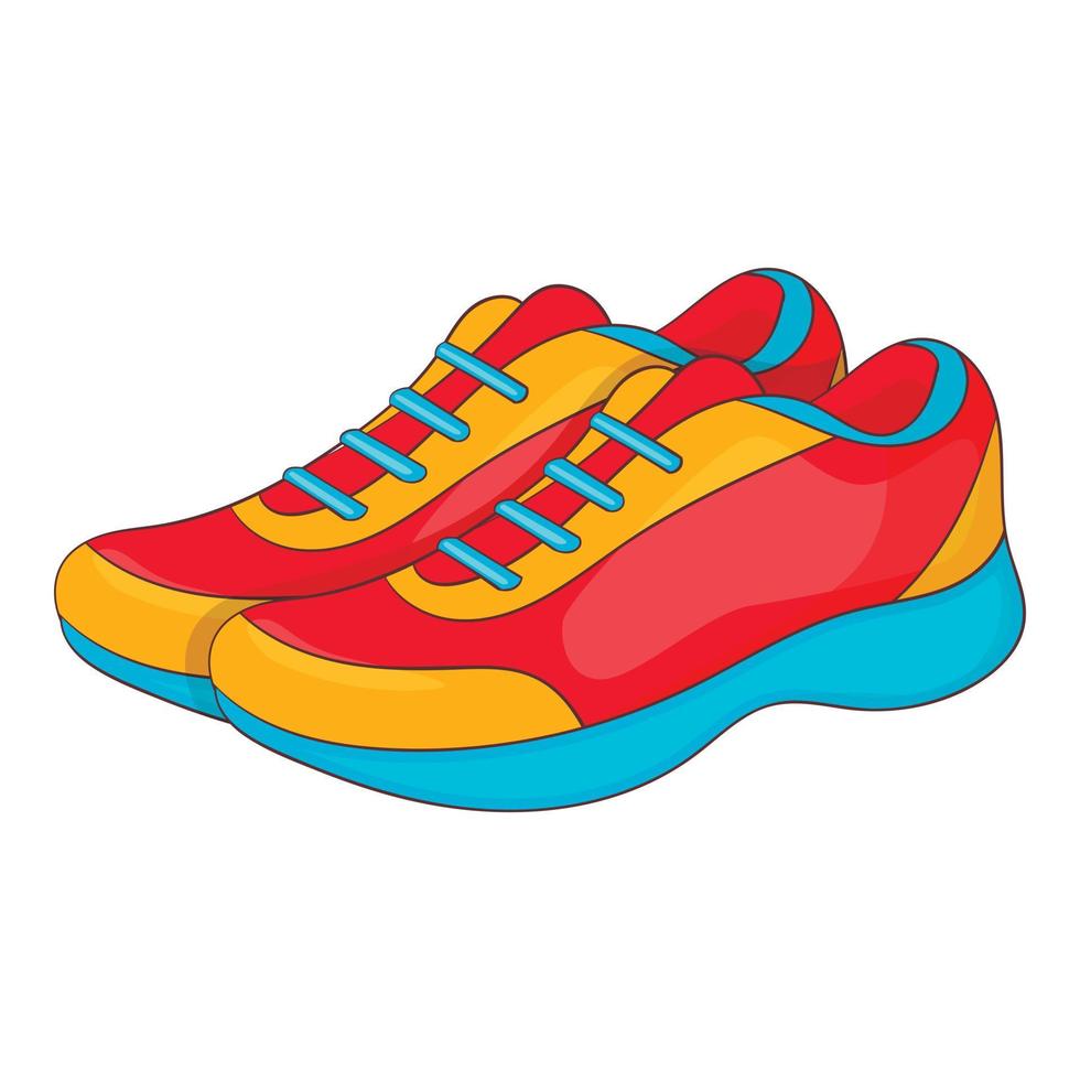 icono de zapatillas deportivas, estilo de dibujos animados vector