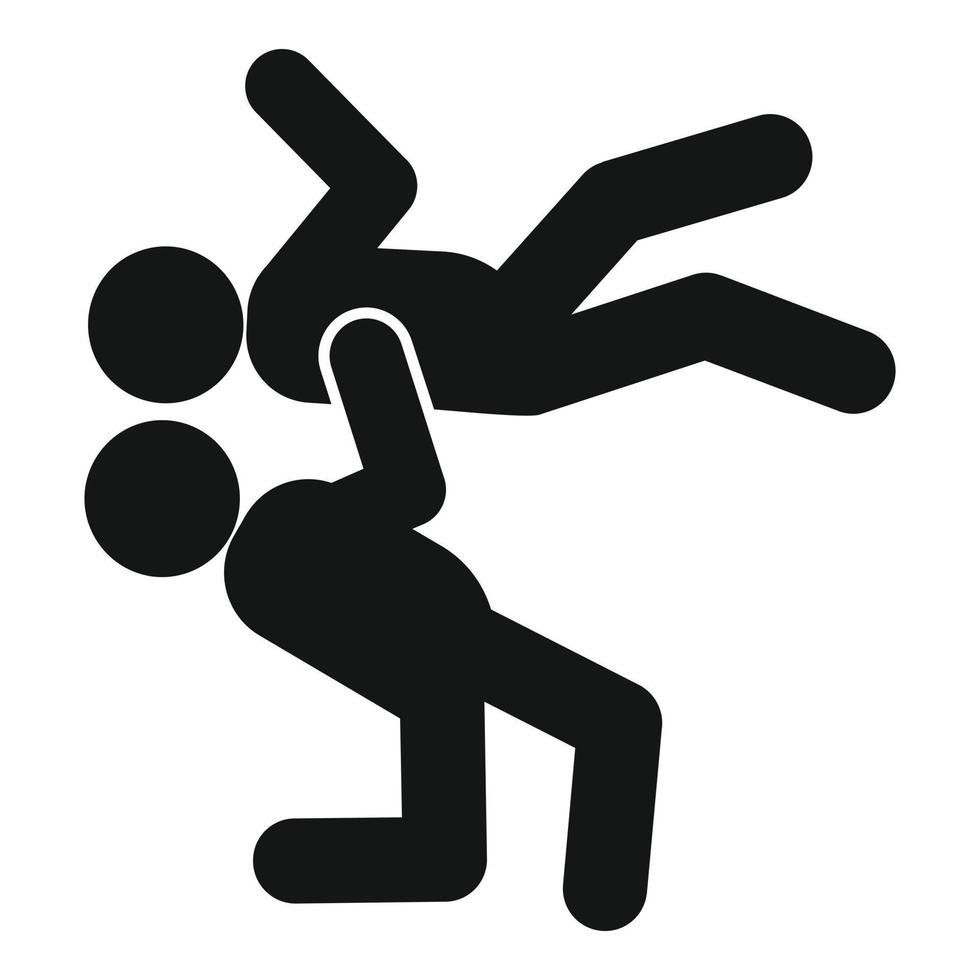 Greco-roman wrestling male icon, simple style vector