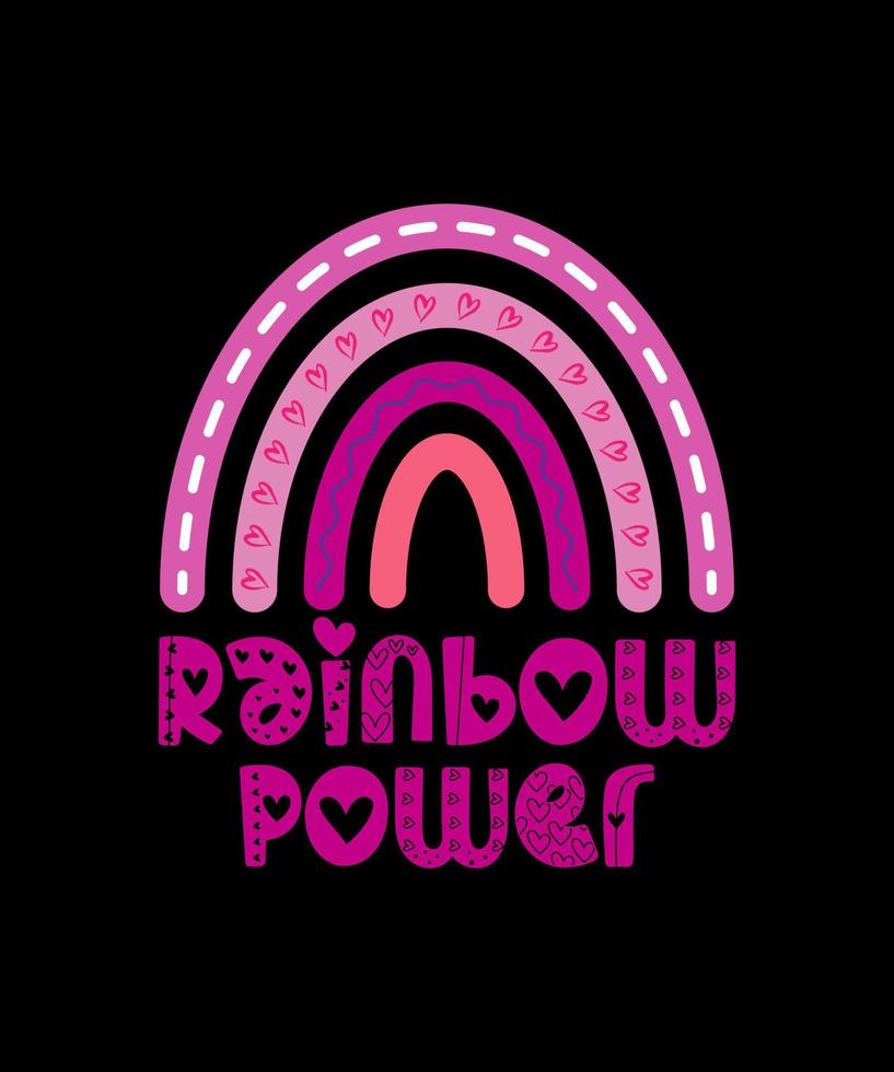 RAINBOW POWER t shirt design,t-shirt design vector for print.