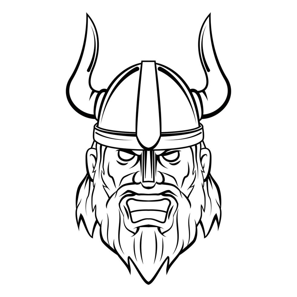 Ilustración de vector de cara de vikingo