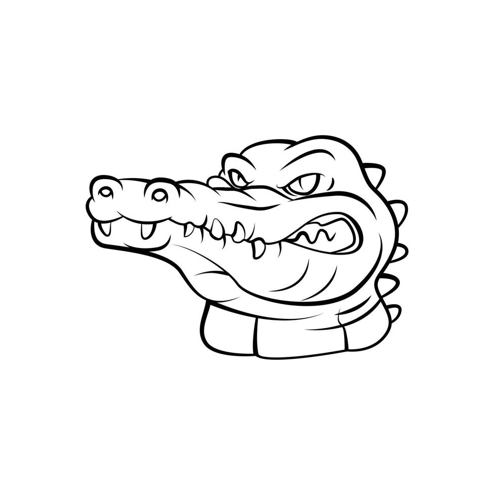 Crocodile Warrior Black and White vector