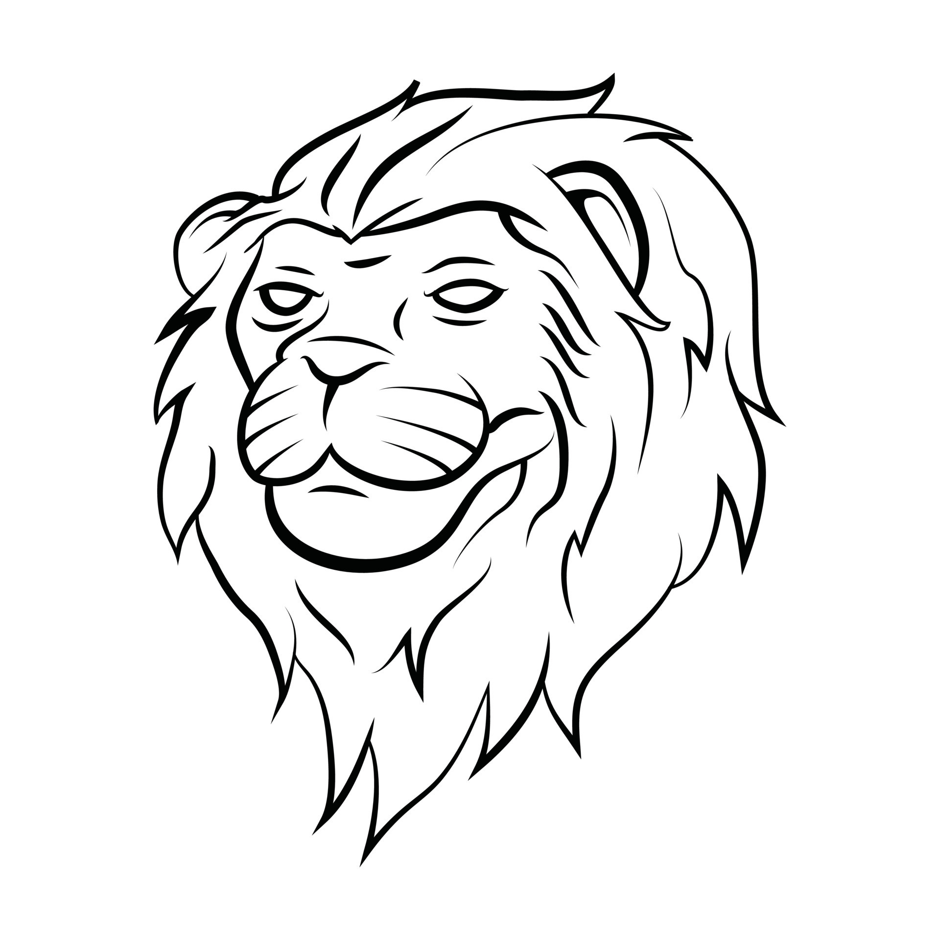 Lion Head Tattoo Black And White 14704283 Vector Art at Vecteezy