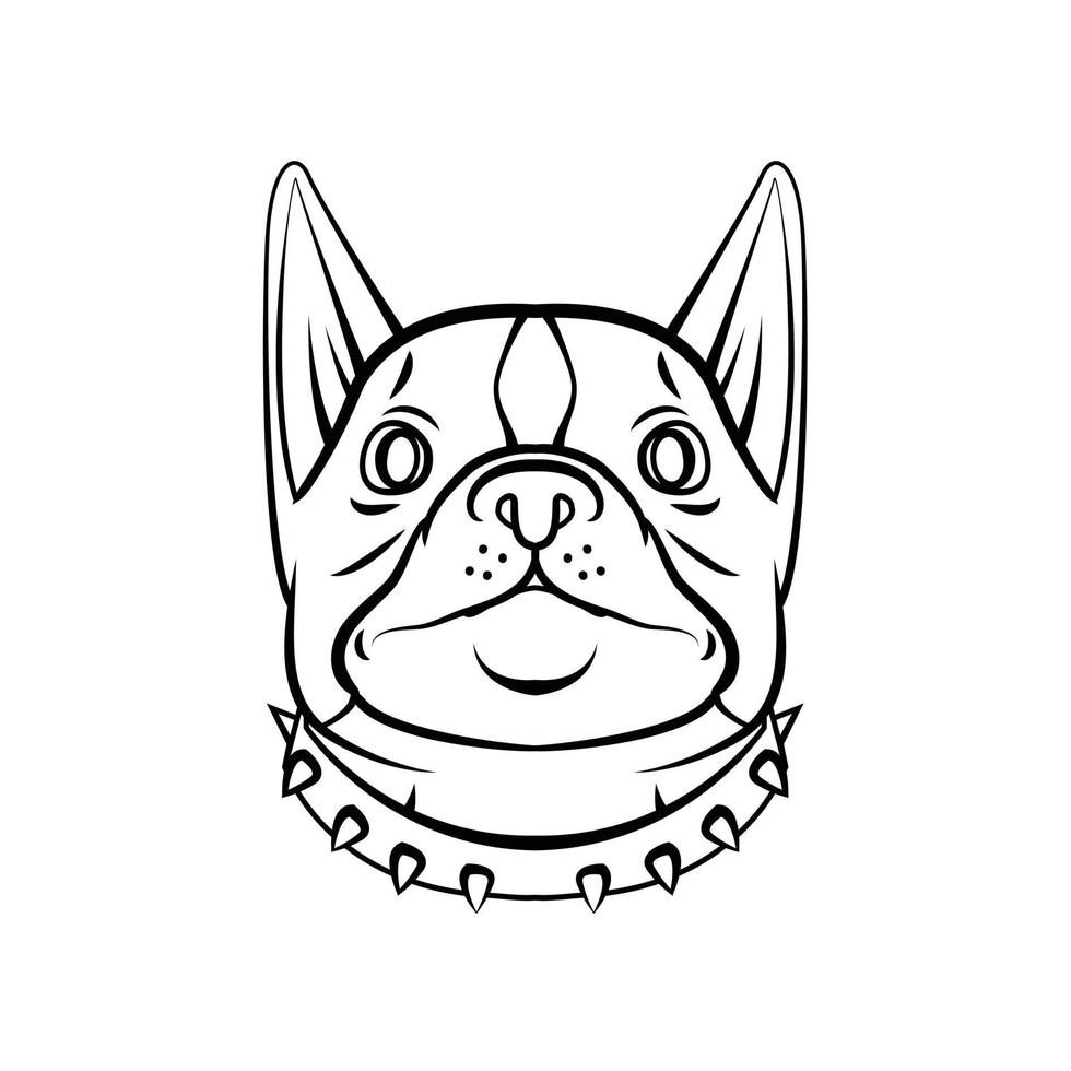 Bulldog Head Black and White vector