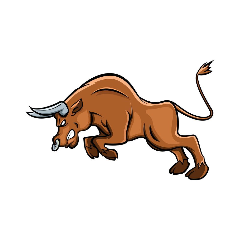 Bull Vector Color Illustration