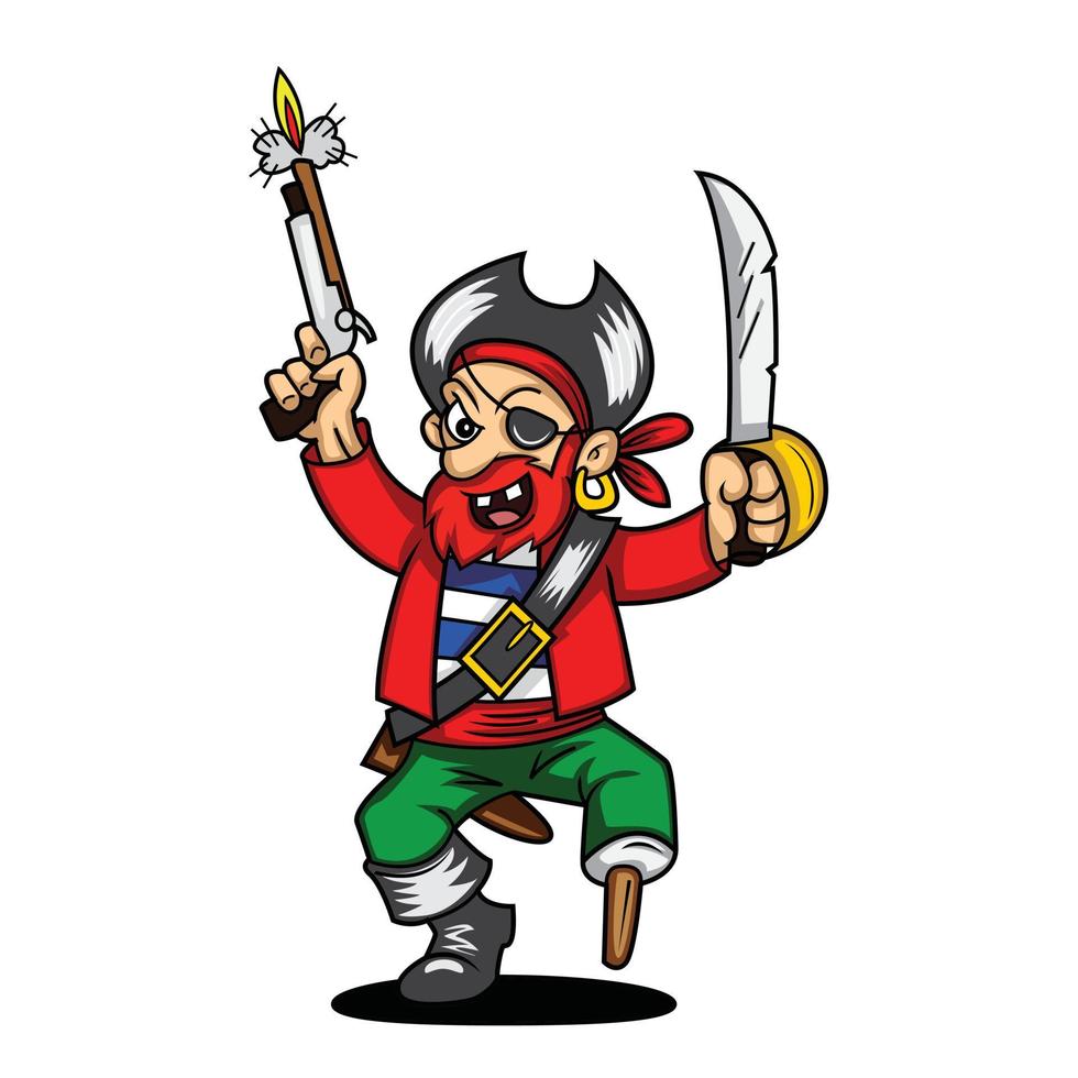 divertida ilustración pirata vector