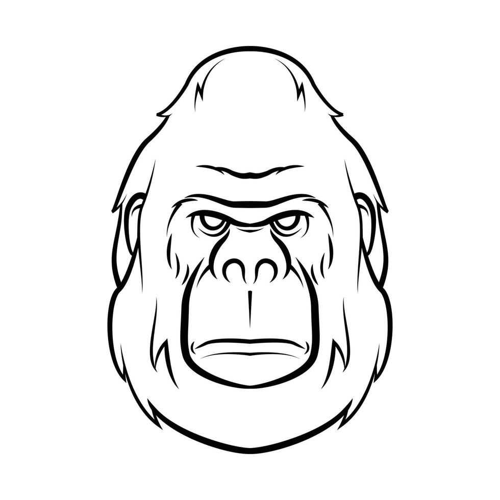 Gorilla Head tattoo Black and White vector