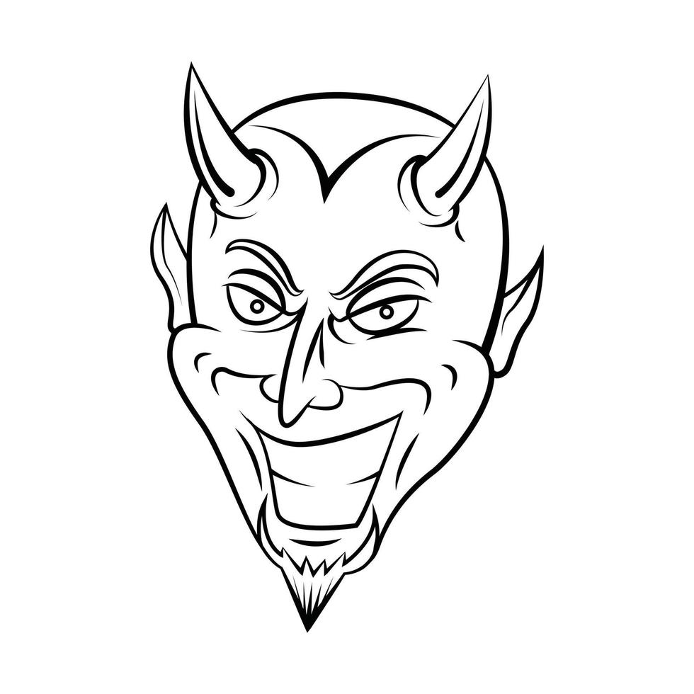 Devil Smile Black and White vector