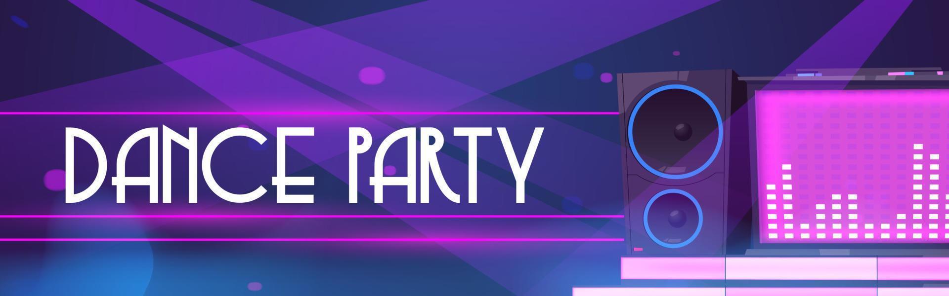 Flyer of dance party with dj music in night club vector