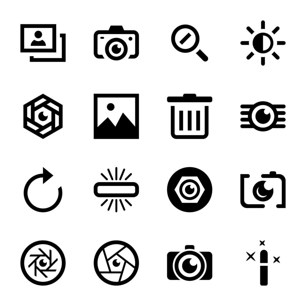 Pack of Multimedia Devices Glyph Icons vector