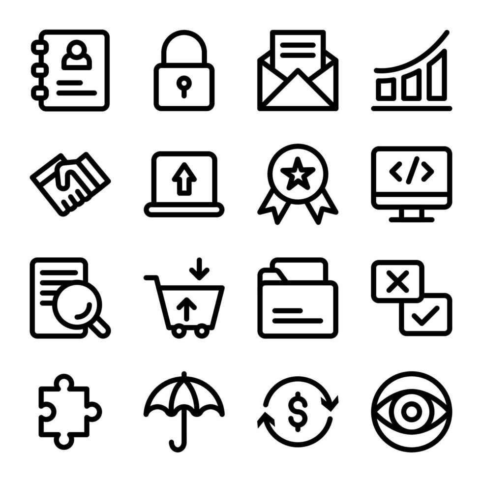 Pack of Business Tasks Line Icons vector
