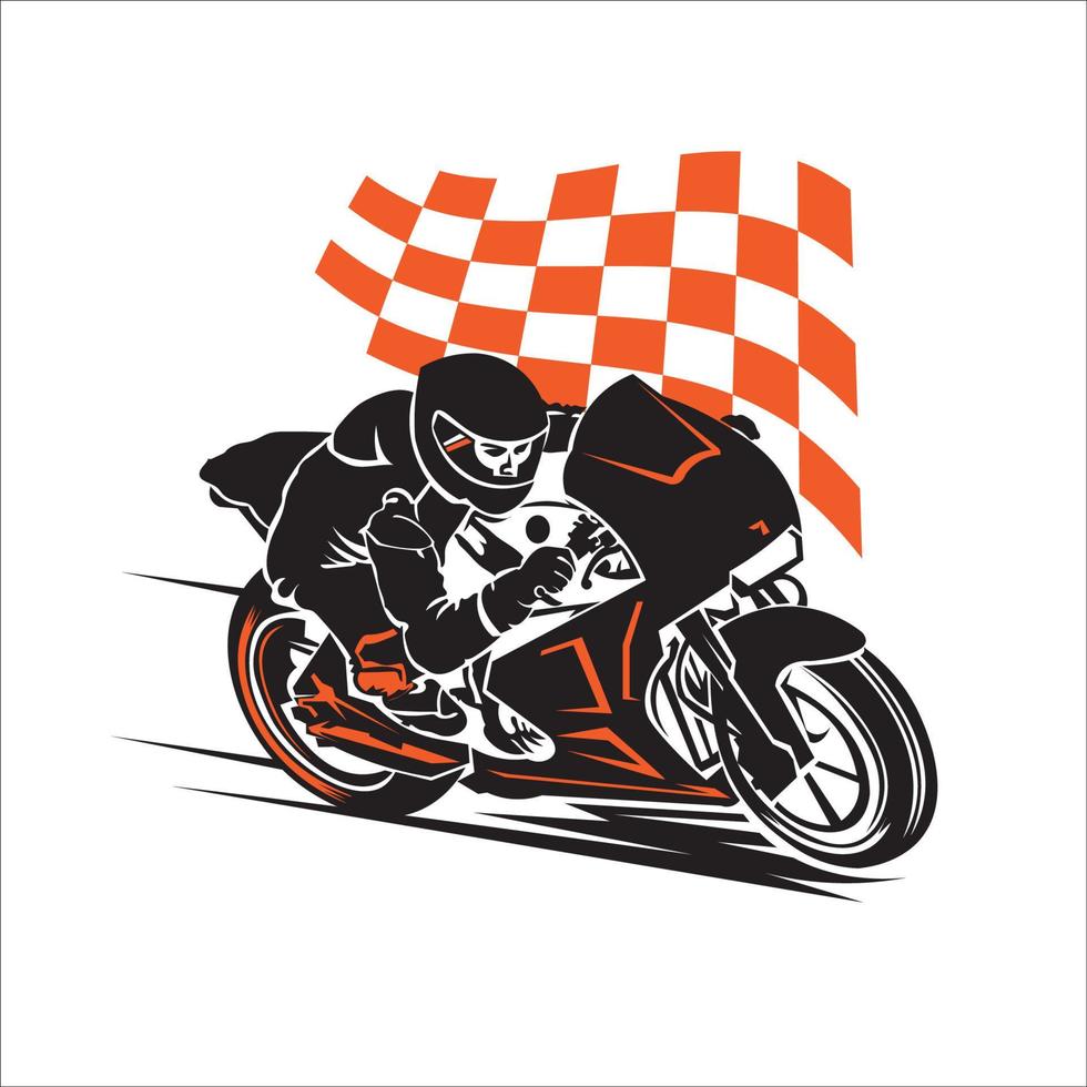 Motorbike racing vector illustration logo design, good for t shirt design and Team racing logo