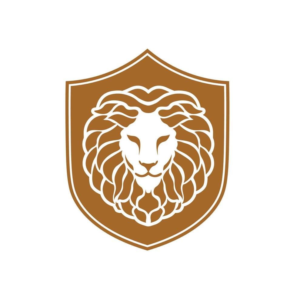 Modern Lion head vector illustration symbol in gold color, good for IT business and fashion brand logo