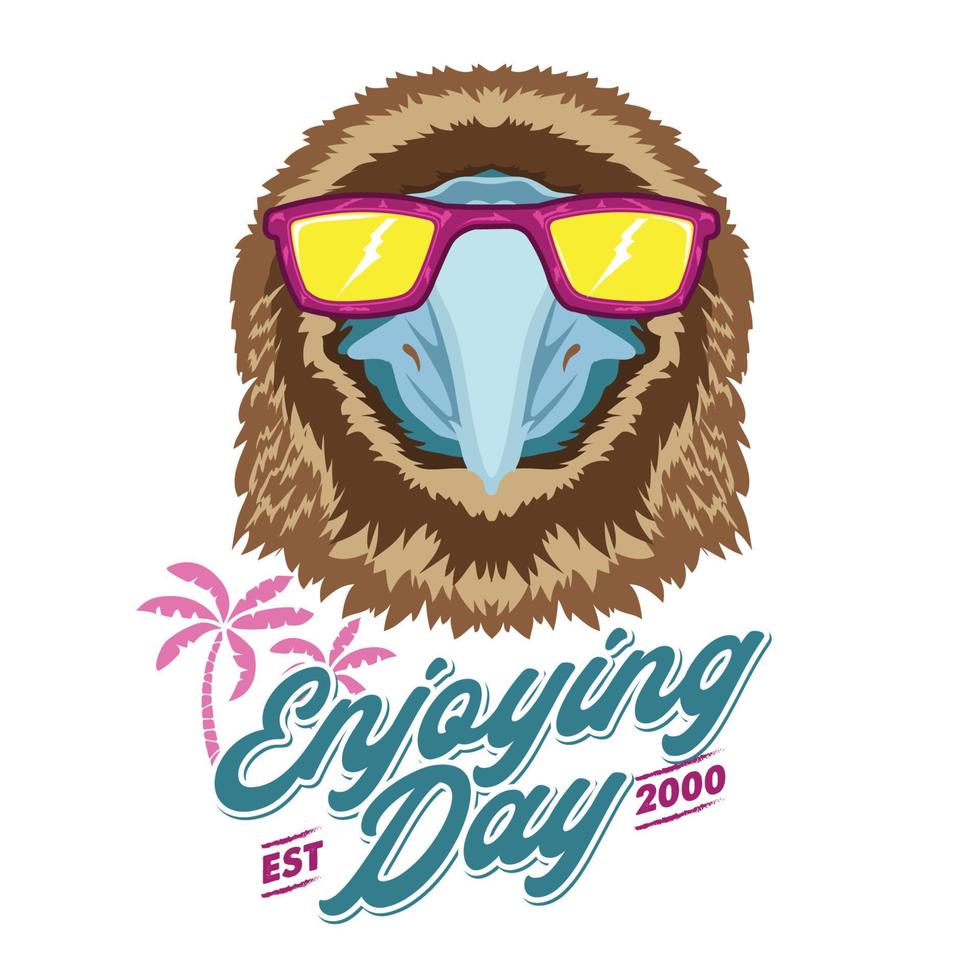 Cute Blue footed bird vector illustration in cartoon style, perfect for t shirt design