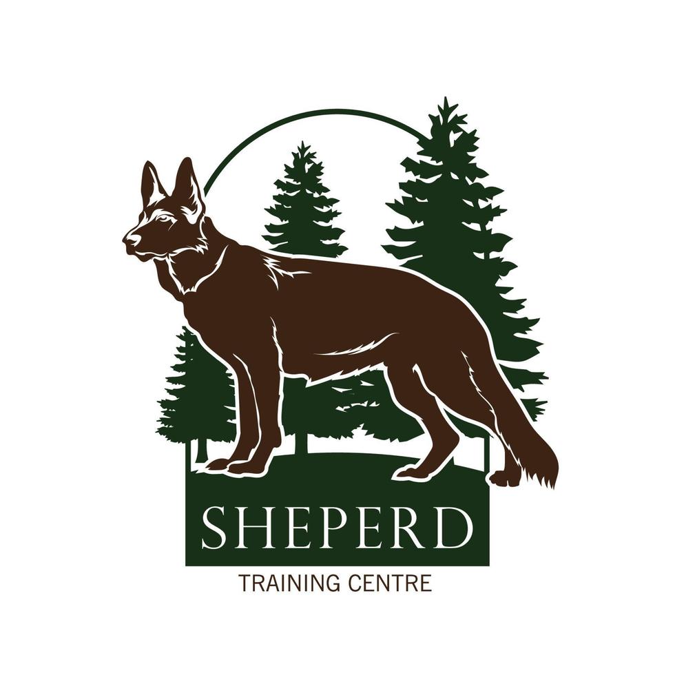 German sheperd Dog vector illustration, perfect for training dog and breading house logo design