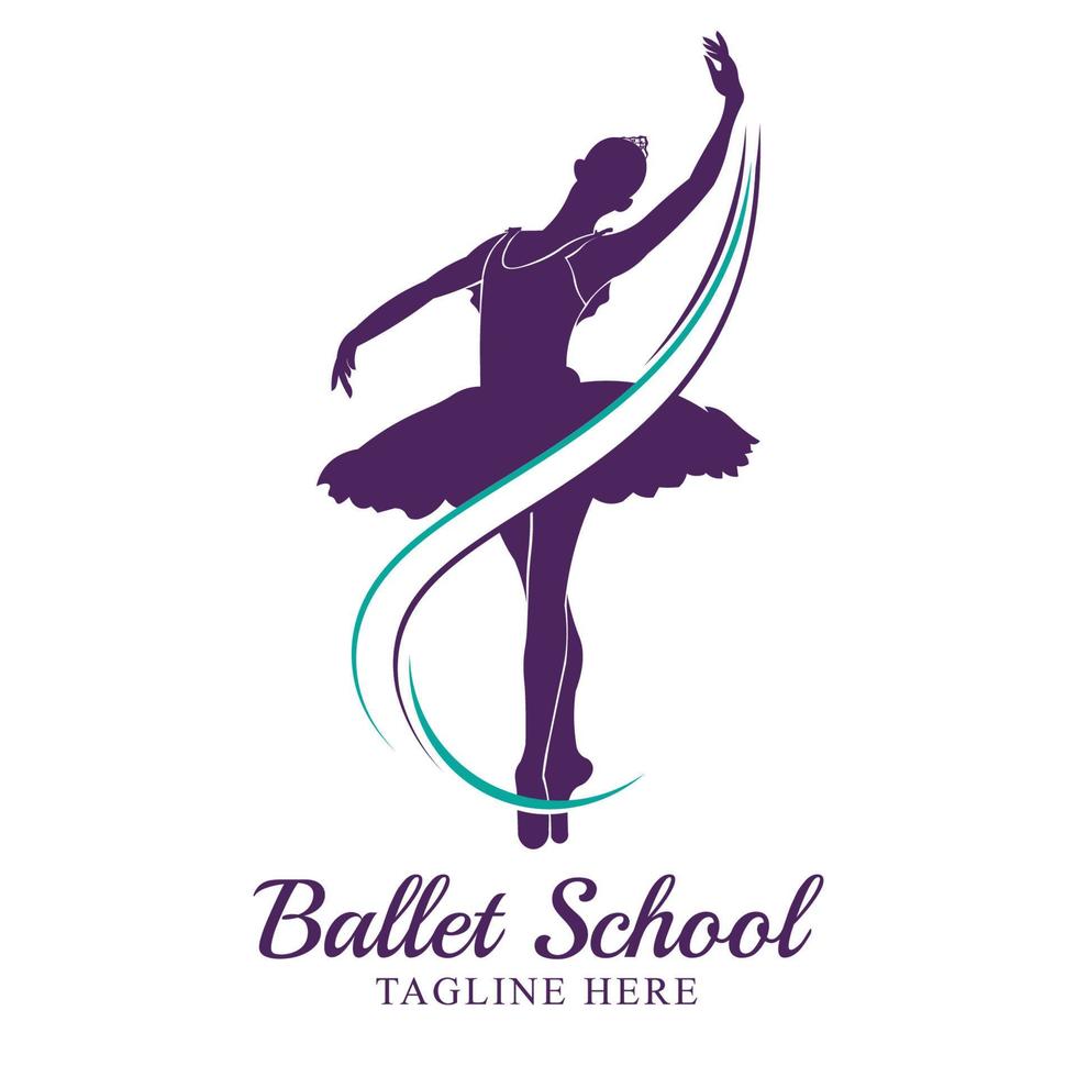 ilustración vectorial de bailarina, buena para la escuela de ballet y el logotipo del evento de competencia de baile. puede usarse para logotipo, señalización, carteles y publicidad de su negocio, ilustración vectorial, boceto. vector