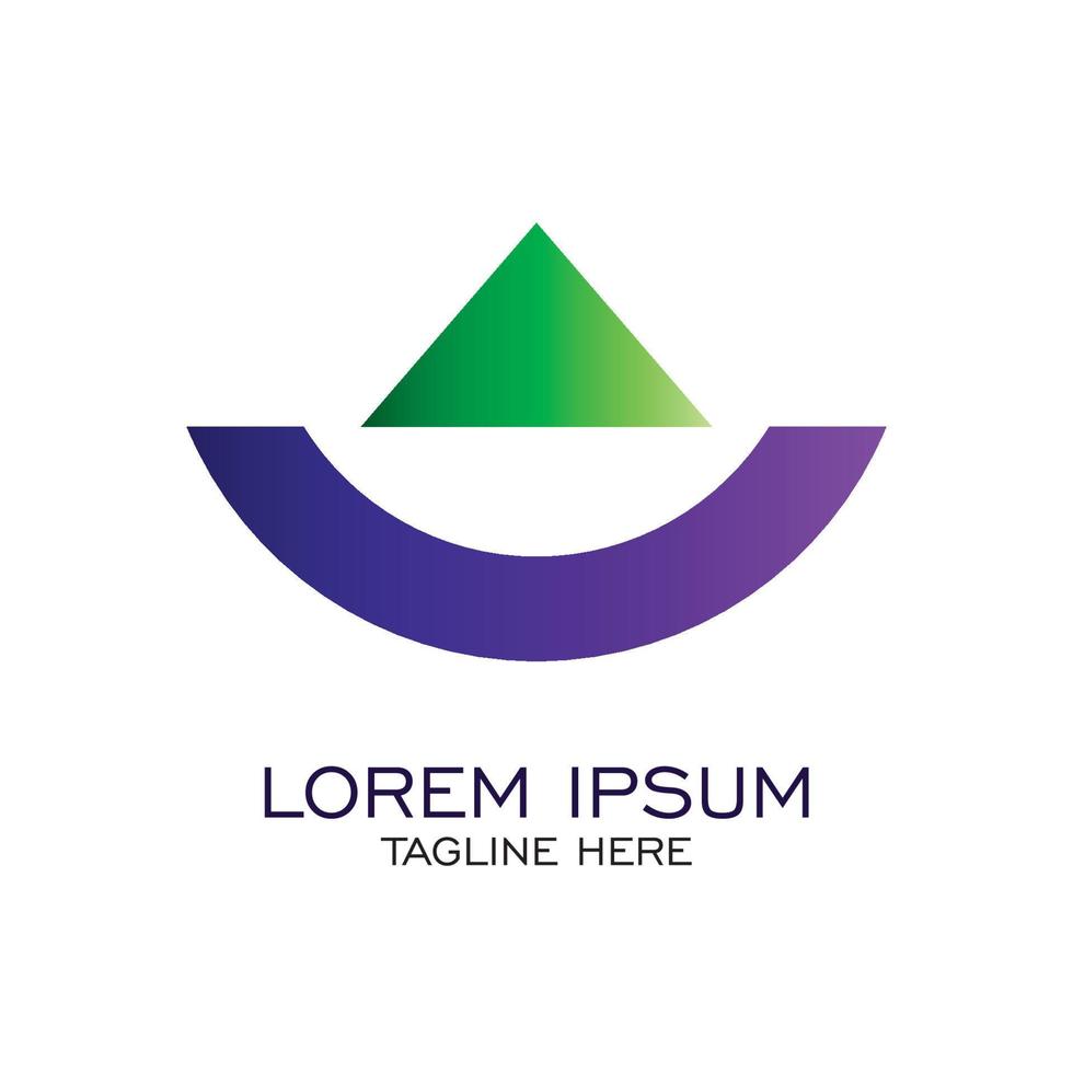 Geometric triangle logo in style and gradient color, perfect for business and finance company logo vector