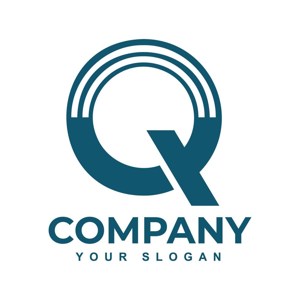 Q letter initial logo vector icon illustration