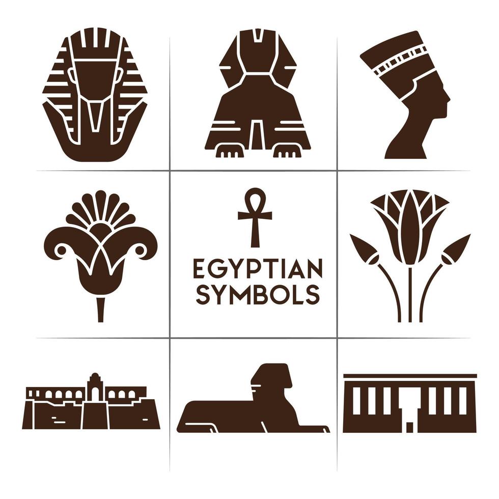 Egyptian symbols and  pharaonic symbols vector