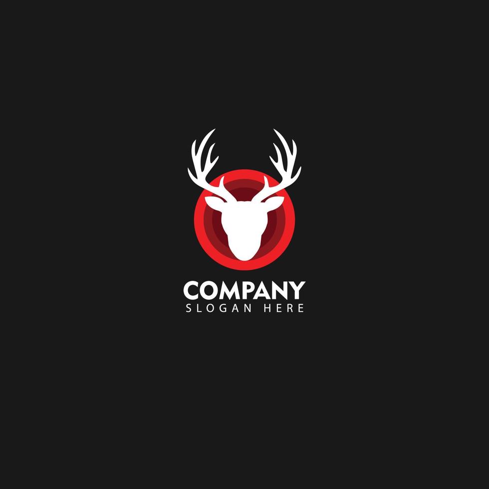 deer christmas logo vector