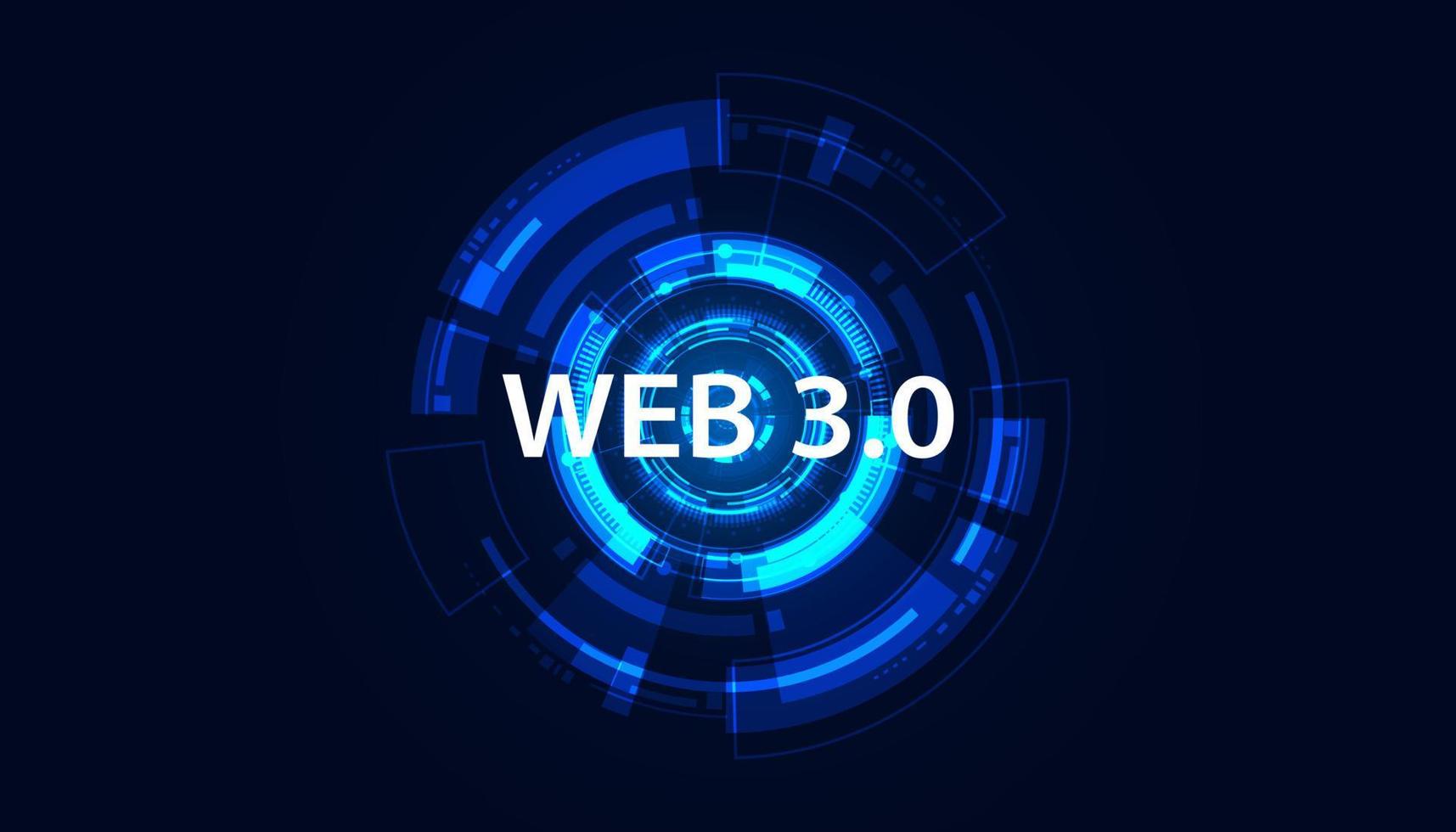 Abstract Technology Circle Digital Futuristic Concept Web 3.0 Semantic Web and Artificial Intelligence Accessing network services personal information Working on a network Decentralized and Blockchain vector