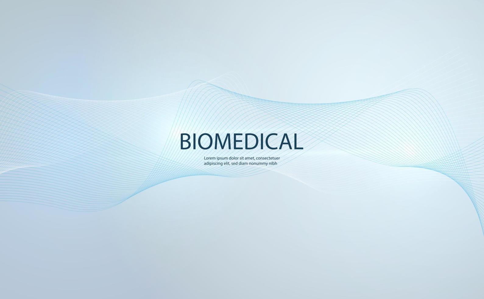 Abstract health science consist Wave particle digital technology concept  modern biomedical on hi tech future blue background. vector